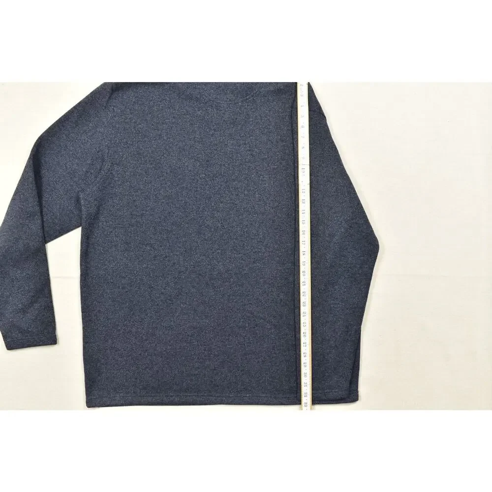 IZOD Men's Size 3XLT Navy Blue Heathered Quarter Zip Fleece Pullover Sweater